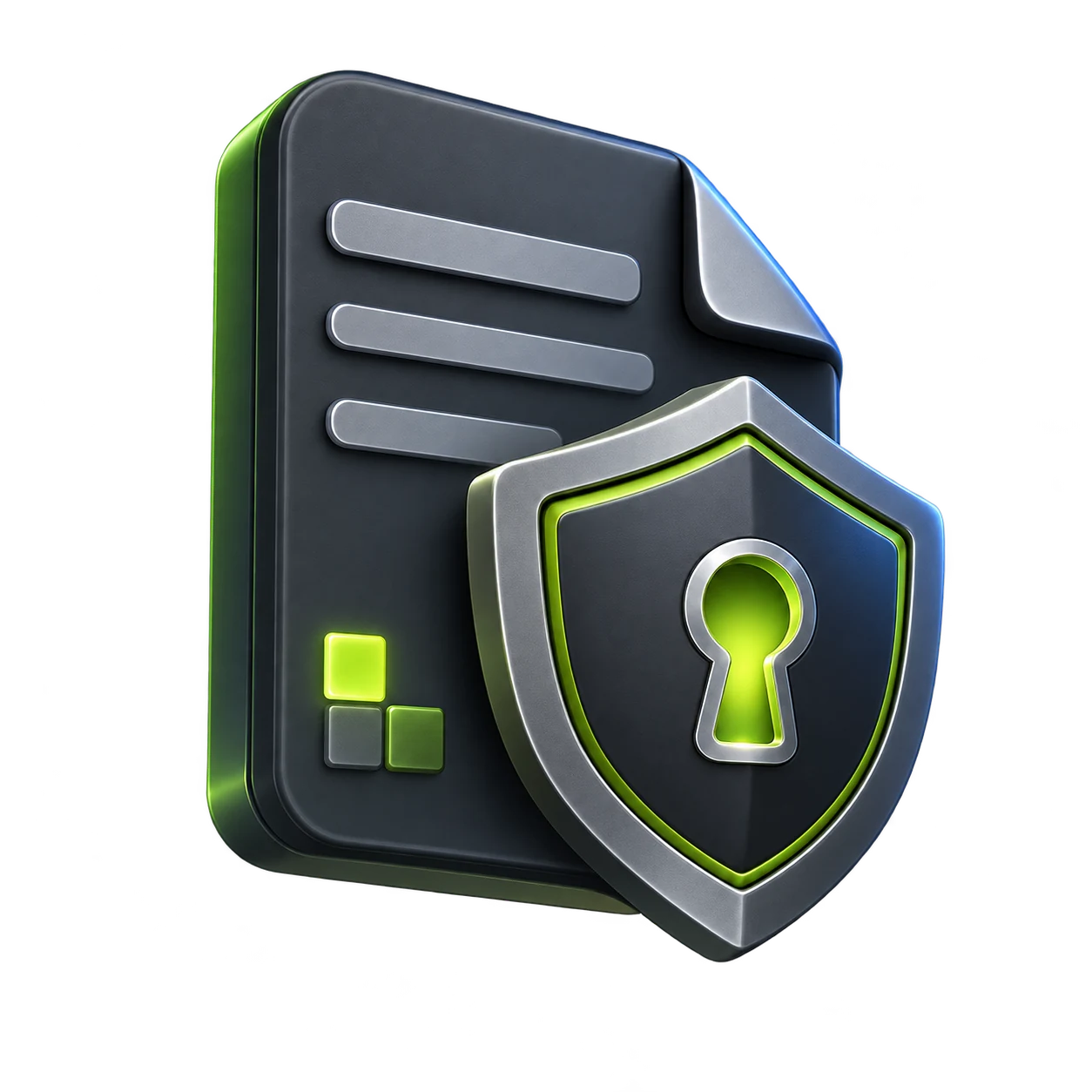 Shield and secure document icon representing NDA and intellectual property terms