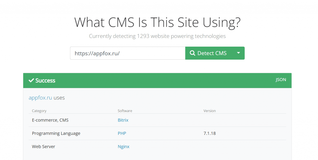 How to check what a site is made on using services - WhatCMS